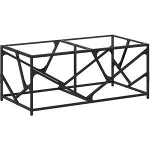 Vidaxl - Coffee Table with Transparent Glass Top 98.5x50x41 cm Steel Vidaxl - Coffee Table with Transparent Glass Top 98.5x50x41 cm Steel