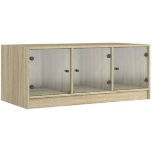 Coffee Table with Glass Doors Sonoma Oak 102x50x42 cm Vidaxl Coffee Table with Glass Doors Sonoma Oak 102x50x42 cm Vidaxl