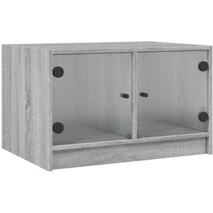 Coffee Table with Glass Doors Grey Sonoma 68x50x42 cm vidaXL Coffee Table with Glass Doors Grey Sonoma 68x50x42 cm vidaXL