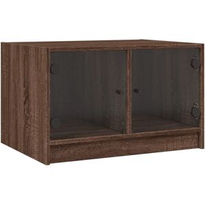 Coffee Table with Glass Doors Brown Oak 68x50x42 cm Vidaxl Coffee Table with Glass Doors Brown Oak 68x50x42 cm Vidaxl