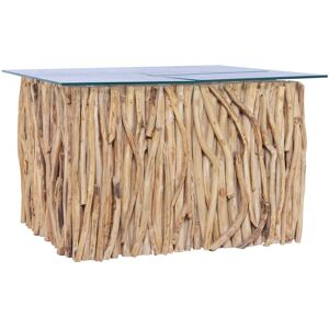 Vidaxl - Coffee Table with Glass Top 66x66x40 cm Solid Teak Wood Vidaxl - Coffee Table with Glass Top 66x66x40 cm Solid Teak Wood