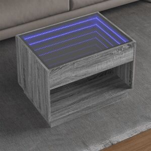 Coffee Table with Infinity led Grey Sonoma 70x50x50 cm Vidaxl Coffee Table with Infinity led Grey Sonoma 70x50x50 cm Vidaxl