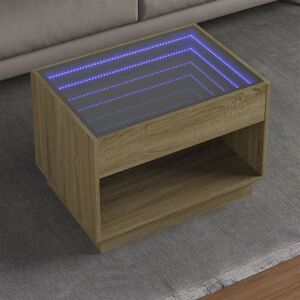 Coffee Table with Infinity led Sonoma Oak 70x50x50 cm Vidaxl Coffee Table with Infinity led Sonoma Oak 70x50x50 cm Vidaxl