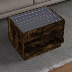 Coffee Table with Infinity led Smoked Oak 70x50x50 cm Vidaxl Coffee Table with Infinity led Smoked Oak 70x50x50 cm Vidaxl