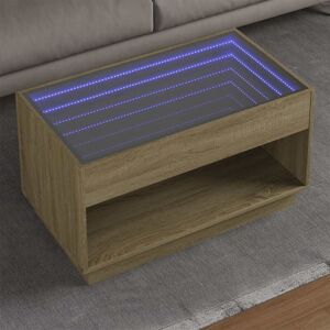 Coffee Table with Infinity led Sonoma Oak 90x50x50 cm Vidaxl Coffee Table with Infinity led Sonoma Oak 90x50x50 cm Vidaxl