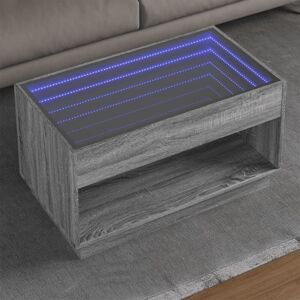 Coffee Table with Infinity led Grey Sonoma 90x50x50 cm Vidaxl Coffee Table with Infinity led Grey Sonoma 90x50x50 cm Vidaxl