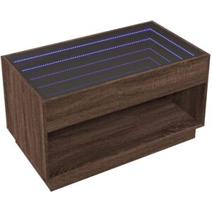 Coffee Table with Infinity led Brown Oak 90x50x50 cm Vidaxl Coffee Table with Infinity led Brown Oak 90x50x50 cm Vidaxl