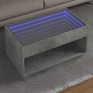 Coffee Table with Infinity led Concrete Grey 90x50x50 cm Vidaxl Coffee Table with Infinity led Concrete Grey 90x50x50 cm Vidaxl