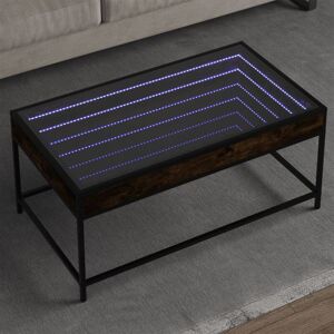 Coffee Table with Infinity LED Smoked Oak 90x50x41 cm vidaXL Coffee Table with Infinity LED Smoked Oak 90x50x41 cm vidaXL