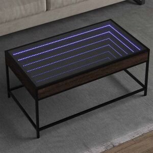 Coffee Table with Infinity led Brown Oak 90x50x41 cm Vidaxl Coffee Table with Infinity led Brown Oak 90x50x41 cm Vidaxl