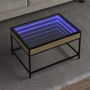 Coffee Table with Infinity led Sonoma Oak 70x50x41 cm Vidaxl Coffee Table with Infinity led Sonoma Oak 70x50x41 cm Vidaxl