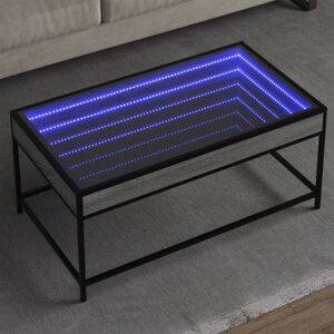 Coffee Table with Infinity led Grey Sonoma 90x50x41 cm Vidaxl Coffee Table with Infinity led Grey Sonoma 90x50x41 cm Vidaxl