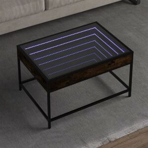 Coffee Table with Infinity led Smoked Oak 70x50x41 cm Vidaxl Coffee Table with Infinity led Smoked Oak 70x50x41 cm Vidaxl