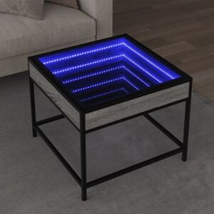 Coffee Table with Infinity LED Grey Sonoma 50x50x41 cm vidaXL Coffee Table with Infinity LED Grey Sonoma 50x50x41 cm vidaXL