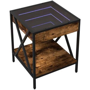 Vidaxl - Coffee Table with Infinity led Smoked Oak 40x40x49 cm Vidaxl - Coffee Table with Infinity led Smoked Oak 40x40x49 cm