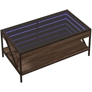 Coffee Table with Infinity led Brown Oak 90x50x38 cm Vidaxl Coffee Table with Infinity led Brown Oak 90x50x38 cm Vidaxl
