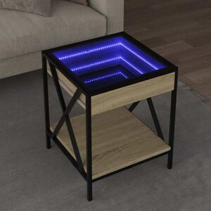 Coffee Table with Infinity led Sonoma Oak 40x40x49 cm Vidaxl Coffee Table with Infinity led Sonoma Oak 40x40x49 cm Vidaxl