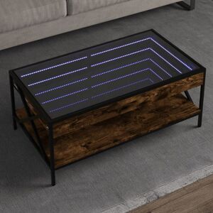 Coffee Table with Infinity led Smoked Oak 90x50x38 cm Vidaxl Coffee Table with Infinity led Smoked Oak 90x50x38 cm Vidaxl