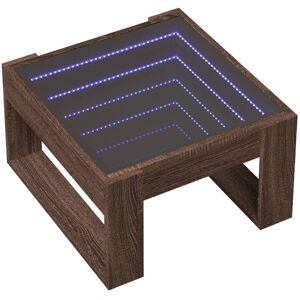 Coffee Table with Infinity LED Brown Oak 50x53x30 cm vidaXL Coffee Table with Infinity LED Brown Oak 50x53x30 cm vidaXL