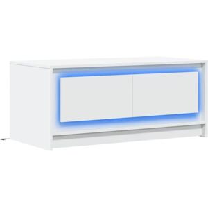 vidaXL White Engineered Coffee Table with LED Lights - Coffee Table vidaXL White Engineered Coffee Table with LED Lights - Coffee Table