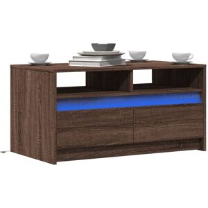 Coffee Table with led Lights Brown Oak Engineered Wood Vidaxl Coffee Table with led Lights Brown Oak Engineered Wood Vidaxl