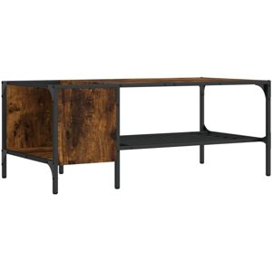 Coffee Table with Rack Smoked Oak 100x51x40 cm Engineered Wood Vidaxl Coffee Table with Rack Smoked Oak 100x51x40 cm Engineered Wood Vidaxl