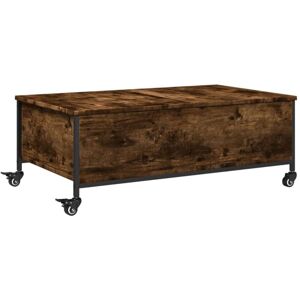 Vidaxl - Coffee Table with Wheels Smoked Oak 91x55x34 cm Engineered Wood Vidaxl - Coffee Table with Wheels Smoked Oak 91x55x34 cm Engineered Wood