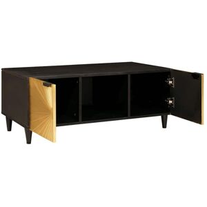BONNEVIE Coffee Table,Center table,Low table Black and Gold 100 x 54 x 40 cm Solid mango wood CFW63656 BONNEVIE Coffee Table,Center table,Low table Black and Gold 100 x 54 x 40 cm Solid mango wood CFW63656