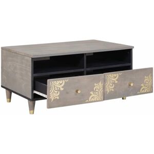 BONNEVIE Coffee Table,Center table,Low table with Drawer Grey 80 x 54 x 40 cm Solid mango wood CFW33871 BONNEVIE Coffee Table,Center table,Low table with Drawer Grey 80 x 54 x 40 cm Solid mango wood CFW33871