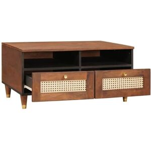 BONNEVIE Coffee Table,Center table,Low tables Brown 80 x 54 x 40 cm Cane and solid mango wood CFW76448 BONNEVIE Coffee Table,Center table,Low tables Brown 80 x 54 x 40 cm Cane and solid mango wood CFW76448