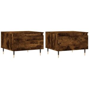 Vidaxl - Coffee Tables 2 pcs Smoked Oak 50x46x35 cm Engineered Wood Vidaxl - Coffee Tables 2 pcs Smoked Oak 50x46x35 cm Engineered Wood