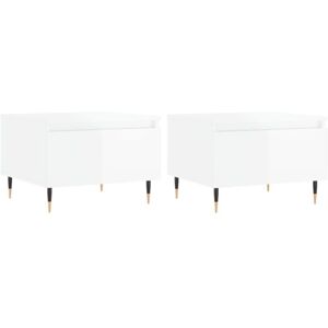 Vidaxl - Coffee Tables 2 pcs High Gloss White 50x46x35 cm Engineered Wood Vidaxl - Coffee Tables 2 pcs High Gloss White 50x46x35 cm Engineered Wood