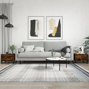 Vidaxl - Coffee Tables 2 pcs Smoked Oak 50x46x35 cm Engineered Wood Vidaxl - Coffee Tables 2 pcs Smoked Oak 50x46x35 cm Engineered Wood