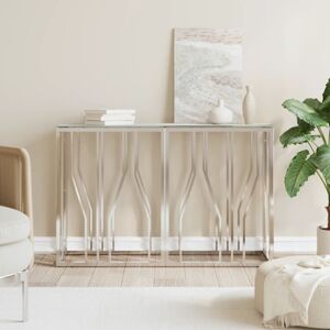 Vidaxl - Console Table Silver 110x30x70 cm Stainless Steel and Glass Vidaxl - Console Table Silver 110x30x70 cm Stainless Steel and Glass