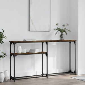 Console Table Smoked Oak 145x22.5x75 cm Engineered Wood Vidaxl Console Table Smoked Oak 145x22.5x75 cm Engineered Wood Vidaxl