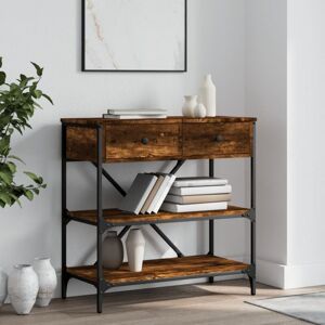 Console Table Smoked Oak 75x34.5x75 cm Engineered Wood Vidaxl Console Table Smoked Oak 75x34.5x75 cm Engineered Wood Vidaxl