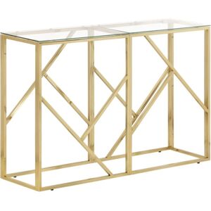 Console Table Gold Stainless Steel and Tempered Glass Vidaxl Console Table Gold Stainless Steel and Tempered Glass Vidaxl