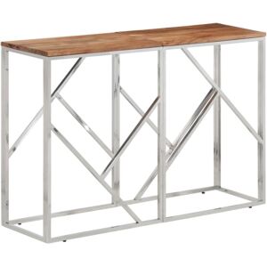 Vidaxl - Console Table Silver Stainless Steel and Solid Wood Acacia Vidaxl - Console Table Silver Stainless Steel and Solid Wood Acacia