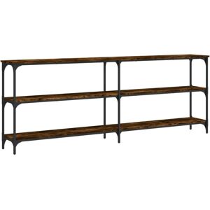Console Table Smoked Oak 200x29x75 cm Engineered Wood Vidaxl Console Table Smoked Oak 200x29x75 cm Engineered Wood Vidaxl