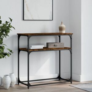 Console Table Smoked Oak 75x35.5x75 cm Engineered Wood Vidaxl Console Table Smoked Oak 75x35.5x75 cm Engineered Wood Vidaxl