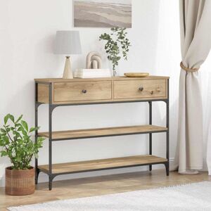 Console Table with Drawer Artisan oak 100 x 25 x 75 cm Vidaxl Console Table with Drawer Artisan oak 100 x 25 x 75 cm Vidaxl