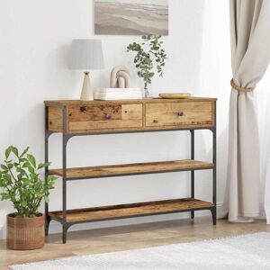 Console Table with Drawer with Shelf Old wood 100 x 25 x 75 cm Vidaxl Console Table with Drawer with Shelf Old wood 100 x 25 x 75 cm Vidaxl