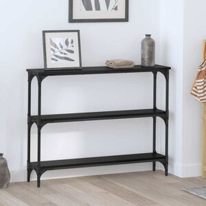 Console Table with Shelf Black oak 100 x 22.5 x 75 cm vidaXL Console Table with Shelf Black oak 100 x 22.5 x 75 cm vidaXL