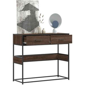 Console Table Brown Oak 90x35x80 cm Engineered Wood Vidaxl Console Table Brown Oak 90x35x80 cm Engineered Wood Vidaxl