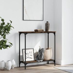 Console Table Smoked Oak 75x30.5x75 cm Engineered Wood Vidaxl Console Table Smoked Oak 75x30.5x75 cm Engineered Wood Vidaxl