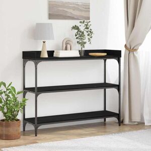 Console Table with Shelf Black oak 100 x 30 x 80 cm Vidaxl Console Table with Shelf Black oak 100 x 30 x 80 cm Vidaxl