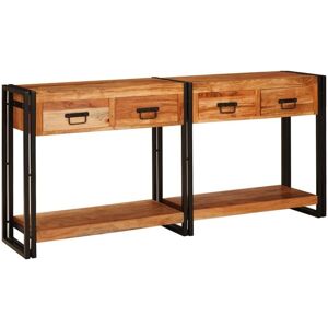 Vidaxl - Console Tables 2 pcs Brown 160 x 33 x 75 cm Solid Acacia wood Vidaxl - Console Tables 2 pcs Brown 160 x 33 x 75 cm Solid Acacia wood