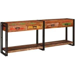 Vidaxl - Console Tables with Drawer 2 pcs Multicolour Solid Reclaim wood Vidaxl - Console Tables with Drawer 2 pcs Multicolour Solid Reclaim wood