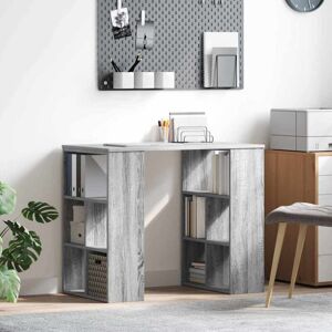 Desk with Shelf Grey 90 x 50 x 75 cm Engineered Wood Vidaxl Desk with Shelf Grey 90 x 50 x 75 cm Engineered Wood Vidaxl