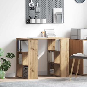 Vidaxl - Desk with Shelf Artisan oak 90 x 50 x 75 cm Engineered Wood Vidaxl - Desk with Shelf Artisan oak 90 x 50 x 75 cm Engineered Wood